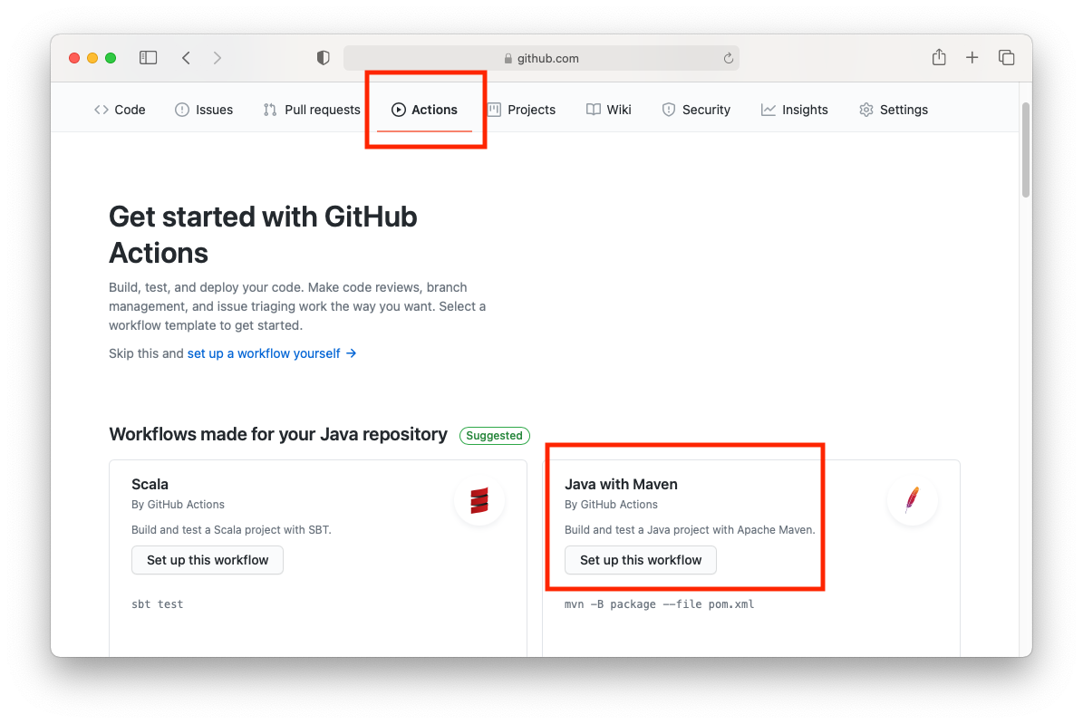 github actions location