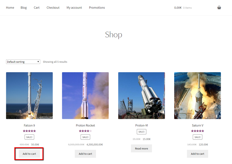 Add To Cart Faclcon9