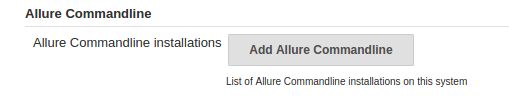 Allure commandline Configuration