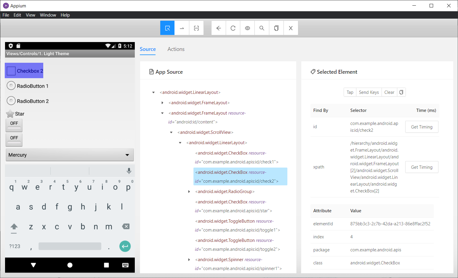 Appium Desktop Screen Inspector Android Windows