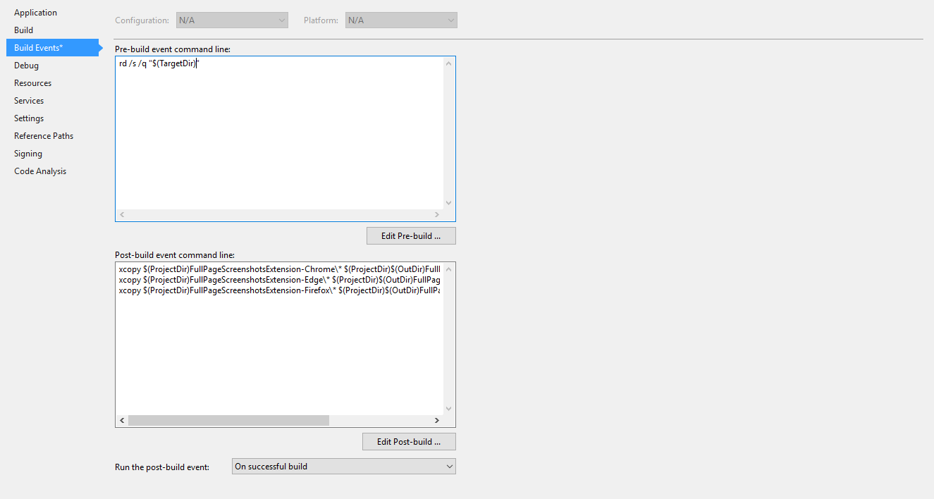 Build Events Browser Extensions Project