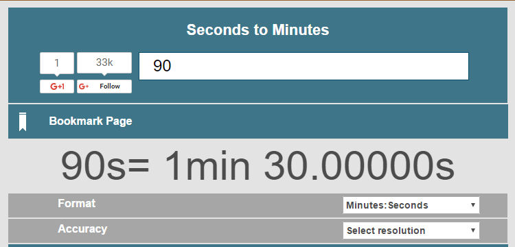 Convert Seconds to Minutes