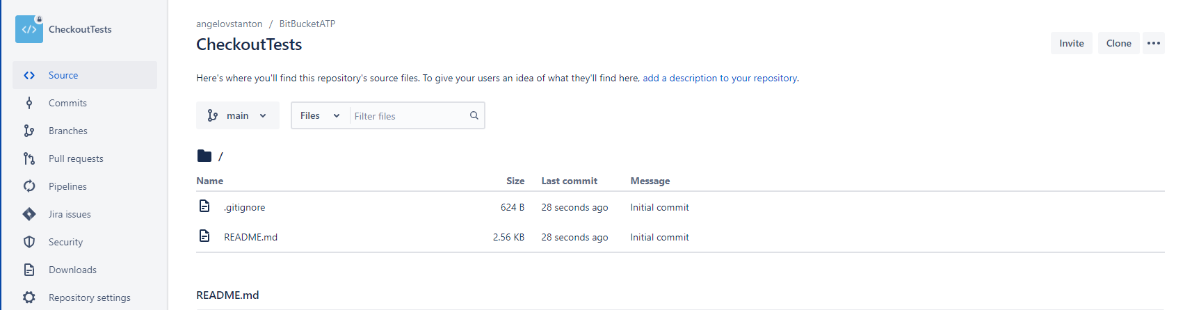 Create New Git Repository Bitbucket
