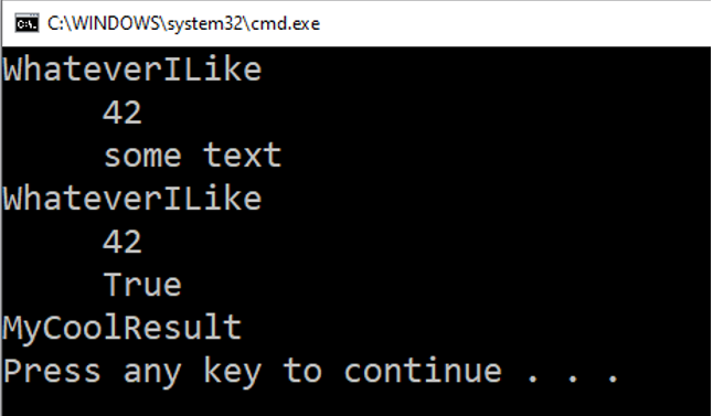 dynamic console third result