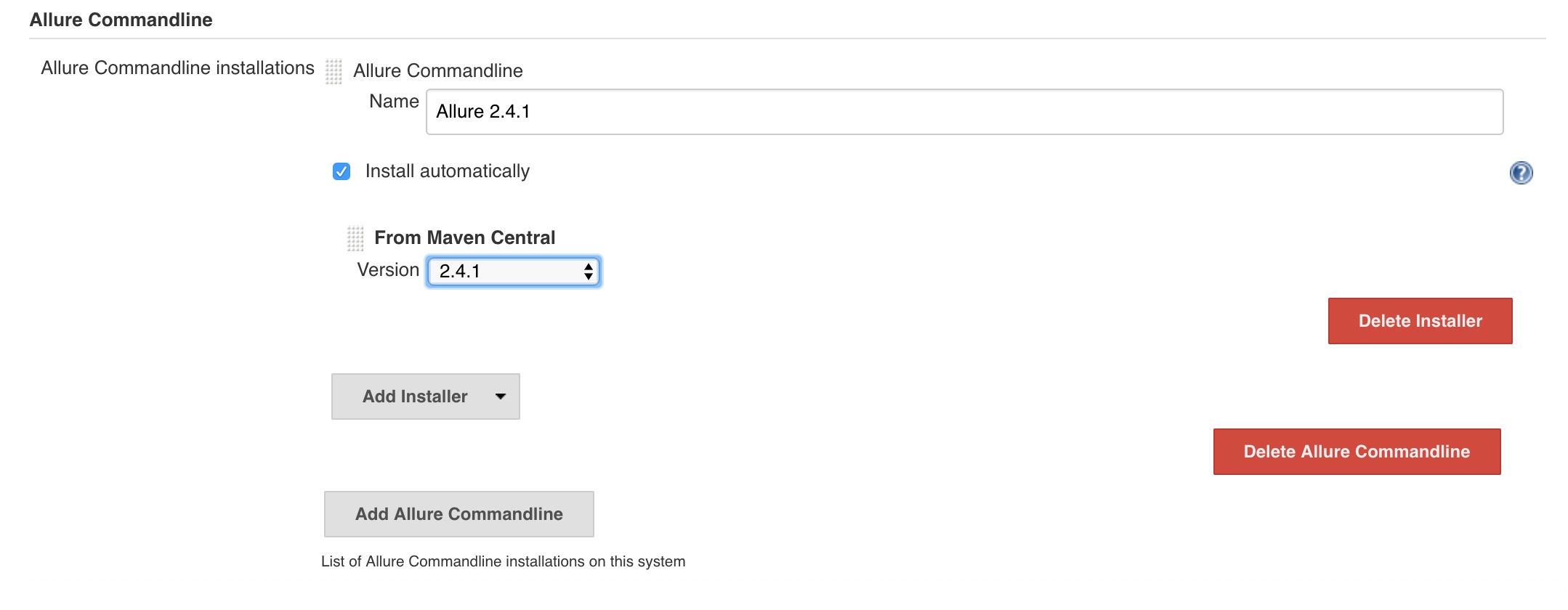 Add Allure Commandline