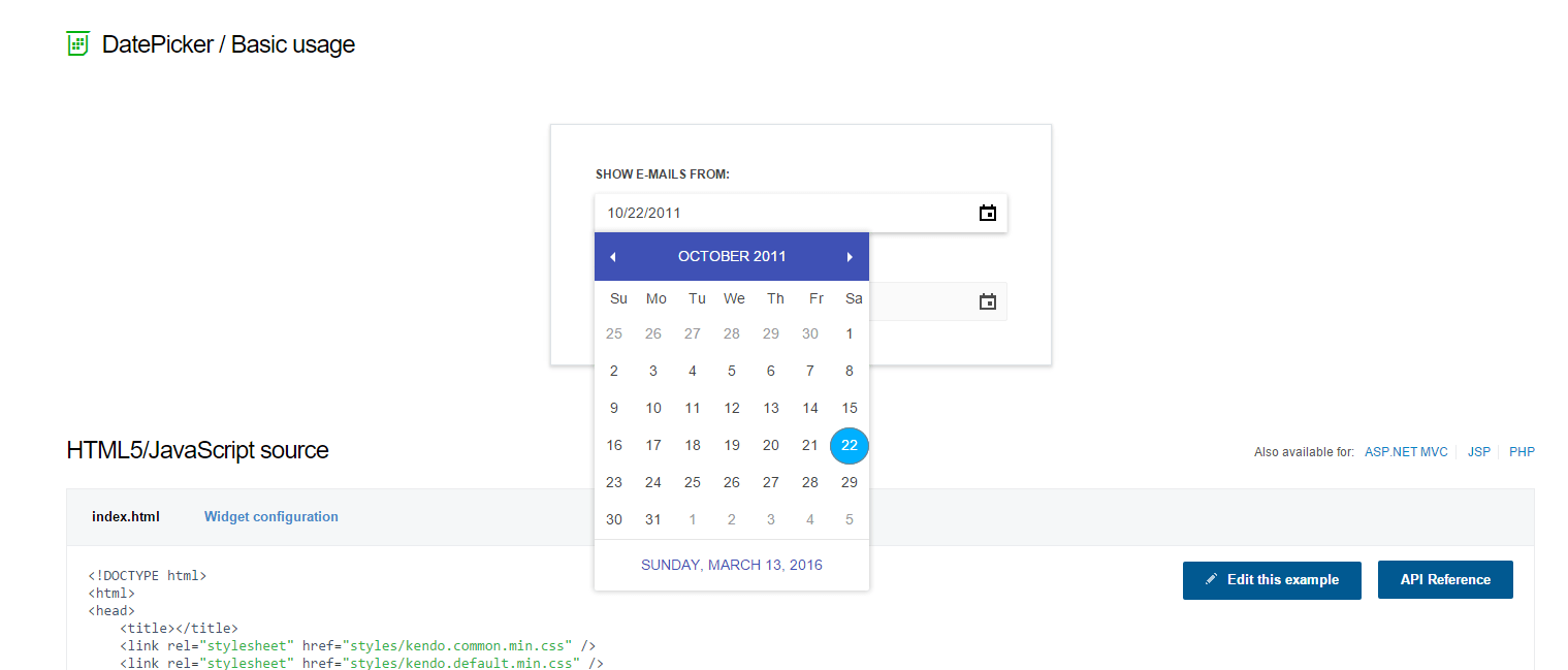 Kendo DatePicker