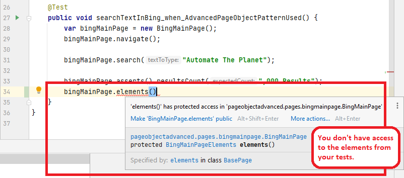Advanced Page Object Pattern No Access to Elements