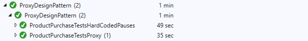 Proxy Design Pattern Test Results