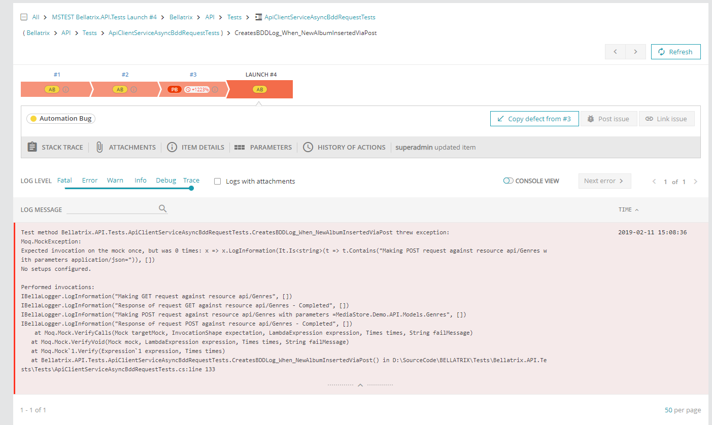 Errors ReportPortal Errors Visualization