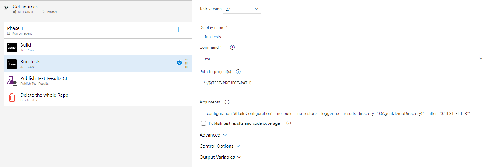 Run BELLATRIX tests azure devops CI build